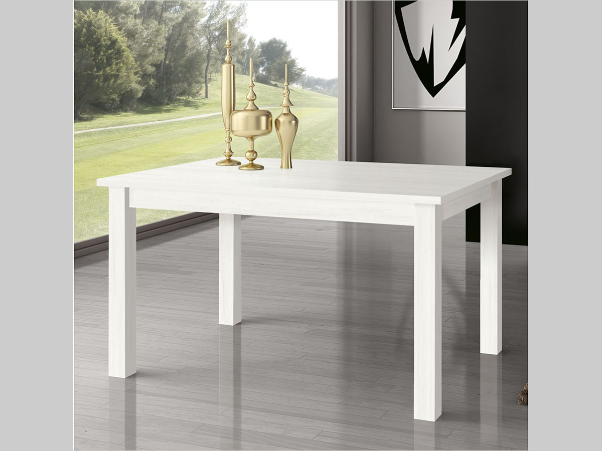 menos Araña franja mueble-mesa-rectangular-extensible-comedor-madera -melamina-moderno-economico-blanco-muebles-ramis-m300 - Muebles Ramis