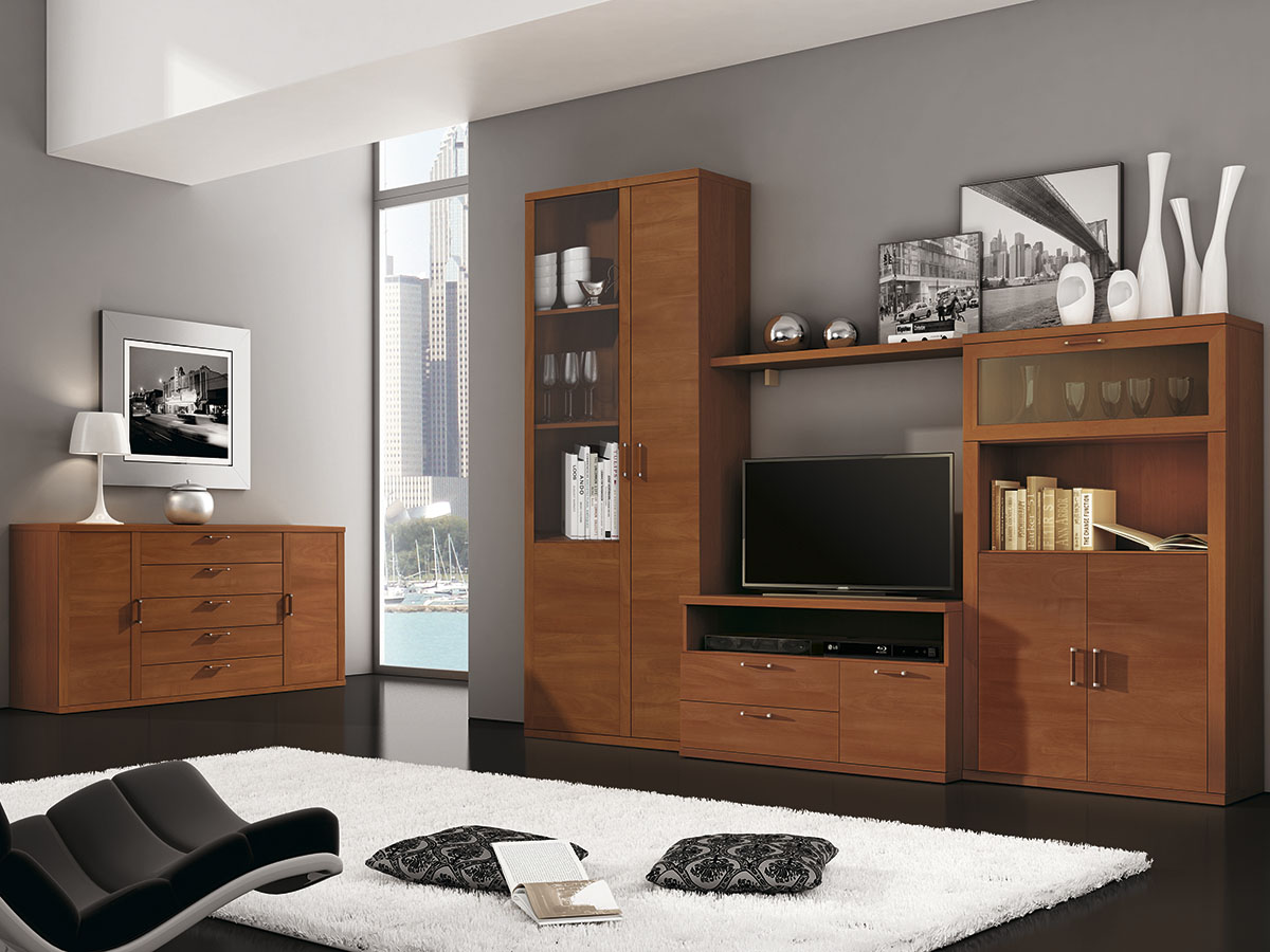 mueble-salon-tv-comedor-aparador-madera-melamina-moderno-economico-roble- blanco-muebles-ramis-517-neo - Muebles Ramis
