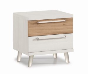 mesita dos cajones con patas polar 1c roble
